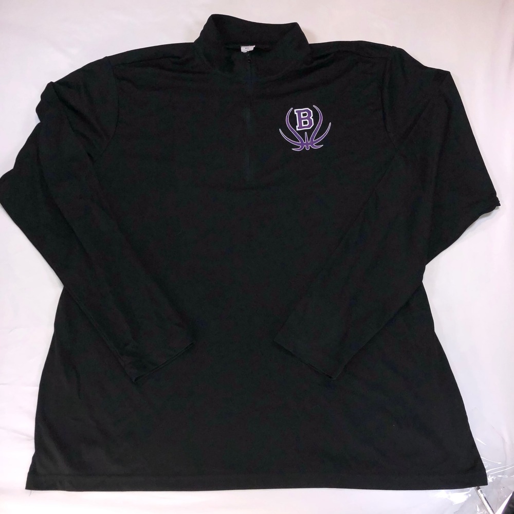 Sport-Tek Mens Black Quarter Zip Pullover Basketball Graphic Logo 3XL